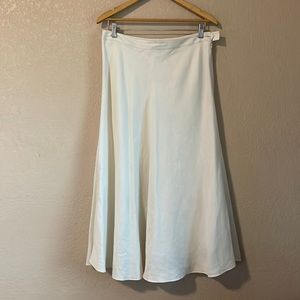 Chaps Linen Skirt, White, Size 6